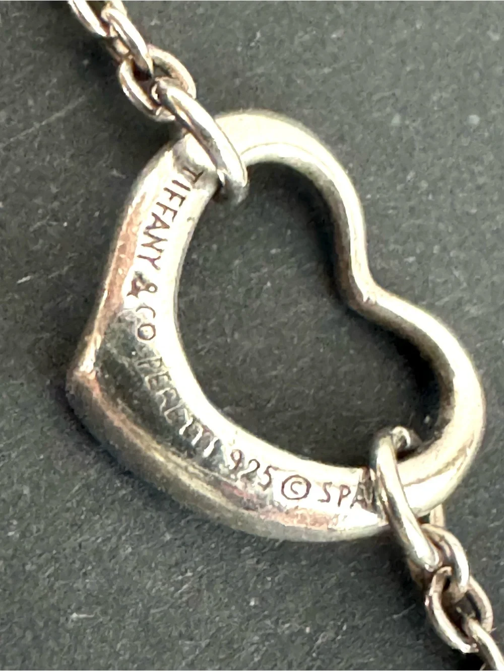 TIFFANY & CO. Elsa Peretti 5 Open Heart Bracelet Sterling Silver 925 Spain